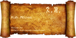 Kuh Mózes névjegykártya